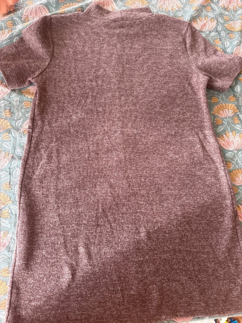 Zara Chocolate Brown Knit Mock Neck Dress L